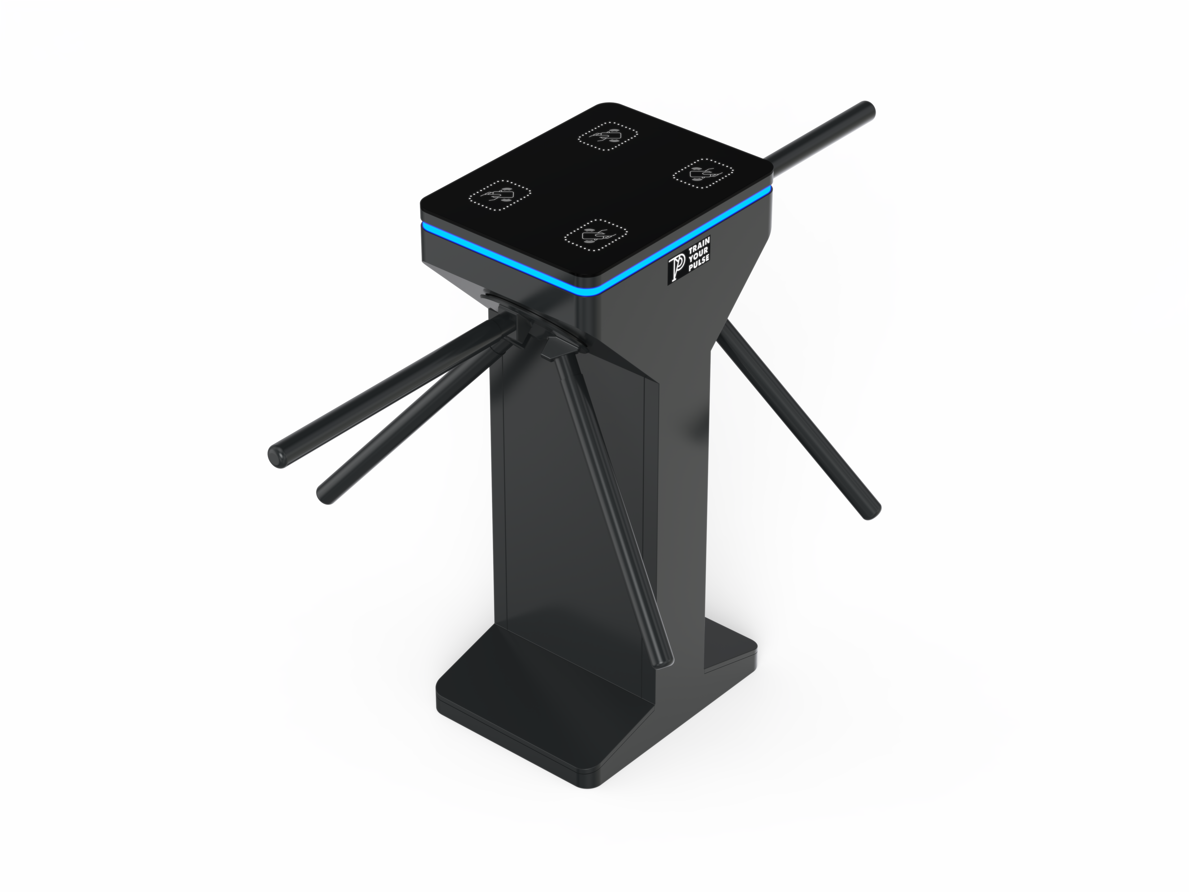 Graphite Black turnstile, double lane