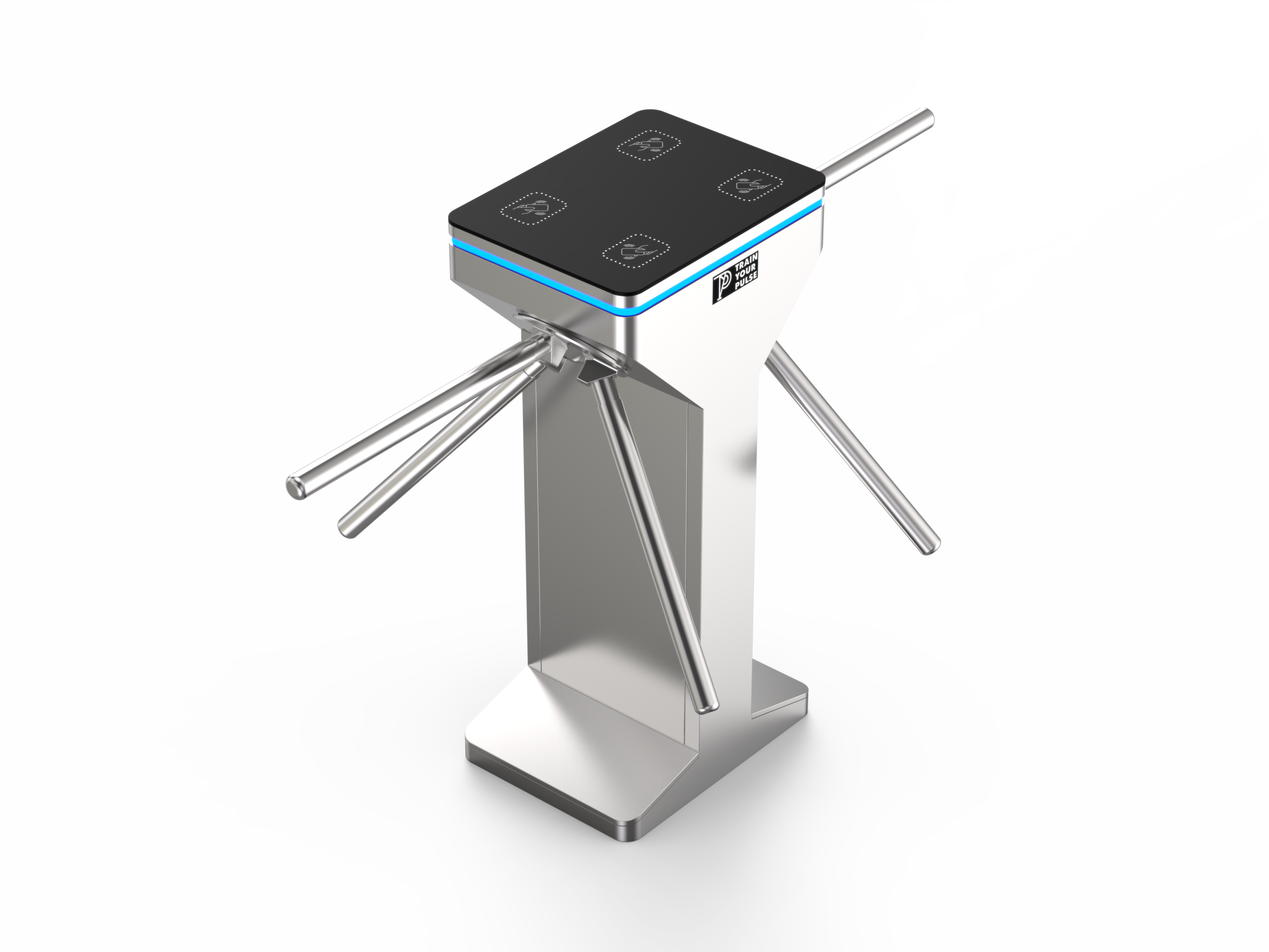 Brushed Steel turnstile, double lane